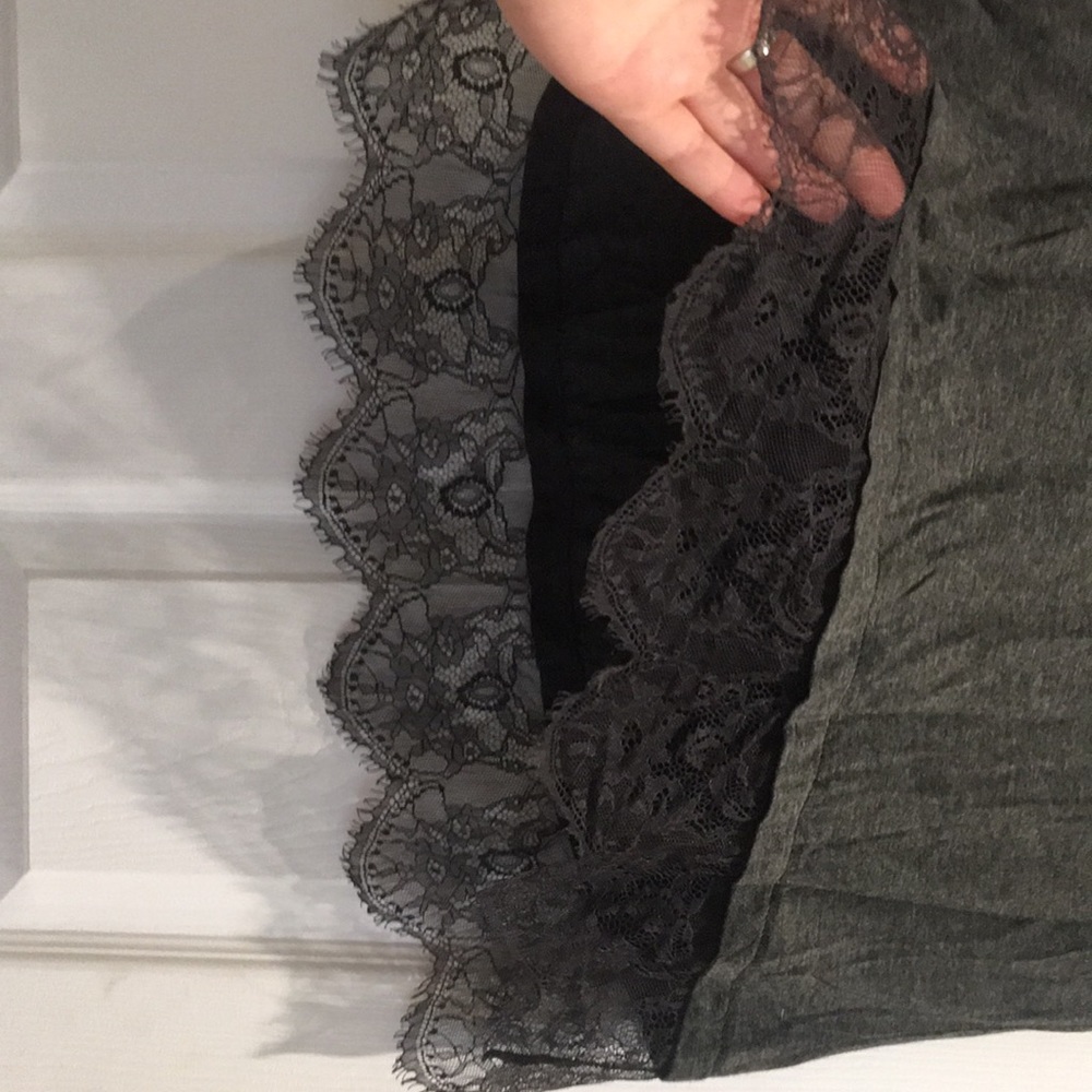 Grey and lace high low shirt!! - Picture 3 of 4
